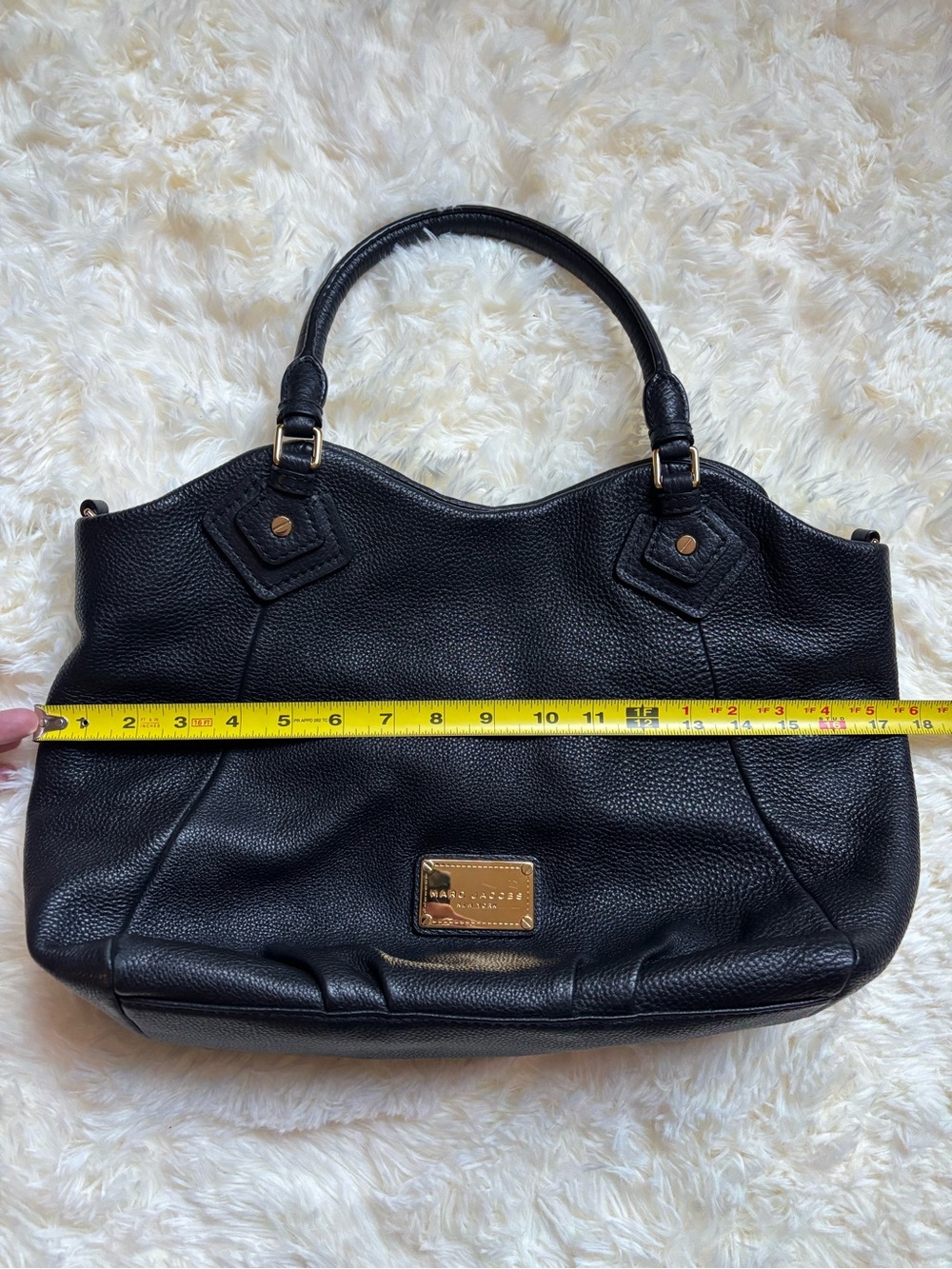 Marc Jacobs New York Black Pebbled Leather Tote Bag Gold Hardware - Picture 9 of 9